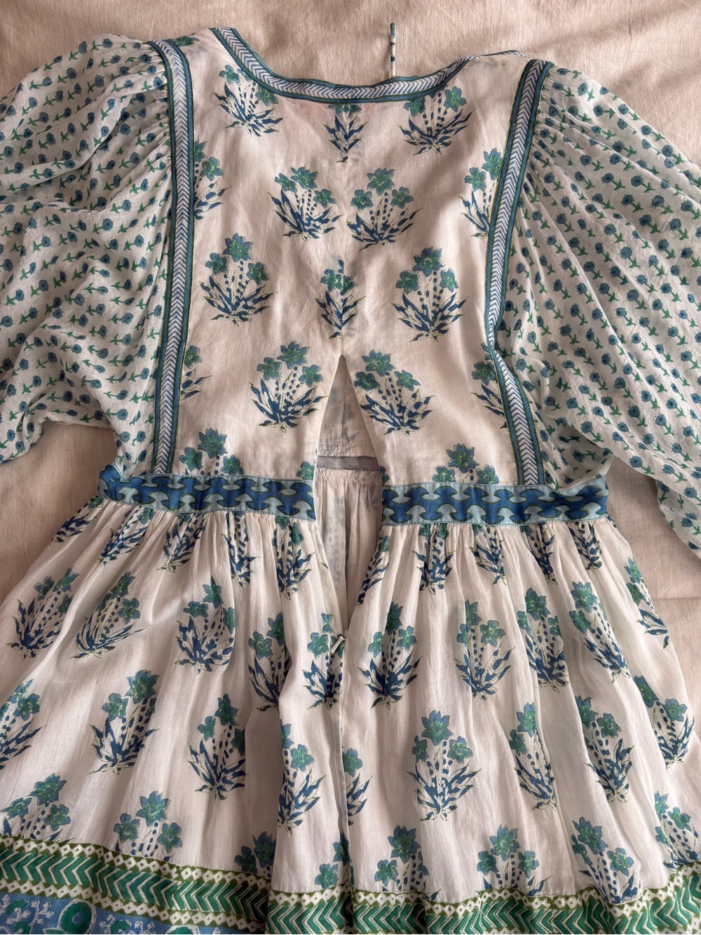 Oliphant Blue & Green Floral Mini Dress Small - Picture 4 of 7
